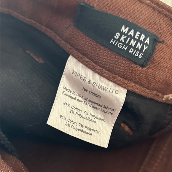 Veronica Beard Maera Skinny High Rise Button Up Brown Denim Jeans size 28 - Picture 8 of 10